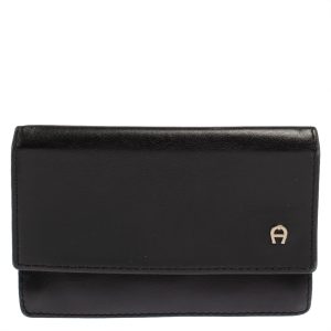 Aigner Black Leather Card Holder, Wallets & Money Clips - Luxury Closet catalog