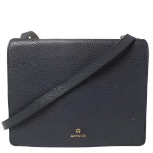 Aigner Navy Blue Leather Flap Crossbody Bag, Handbags - Luxury Closet catalog