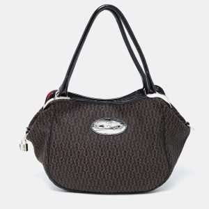 Aigner Black/Brown Signature Canvas Logo Hobo, Shoulder Bags - Luxury Closet catalog