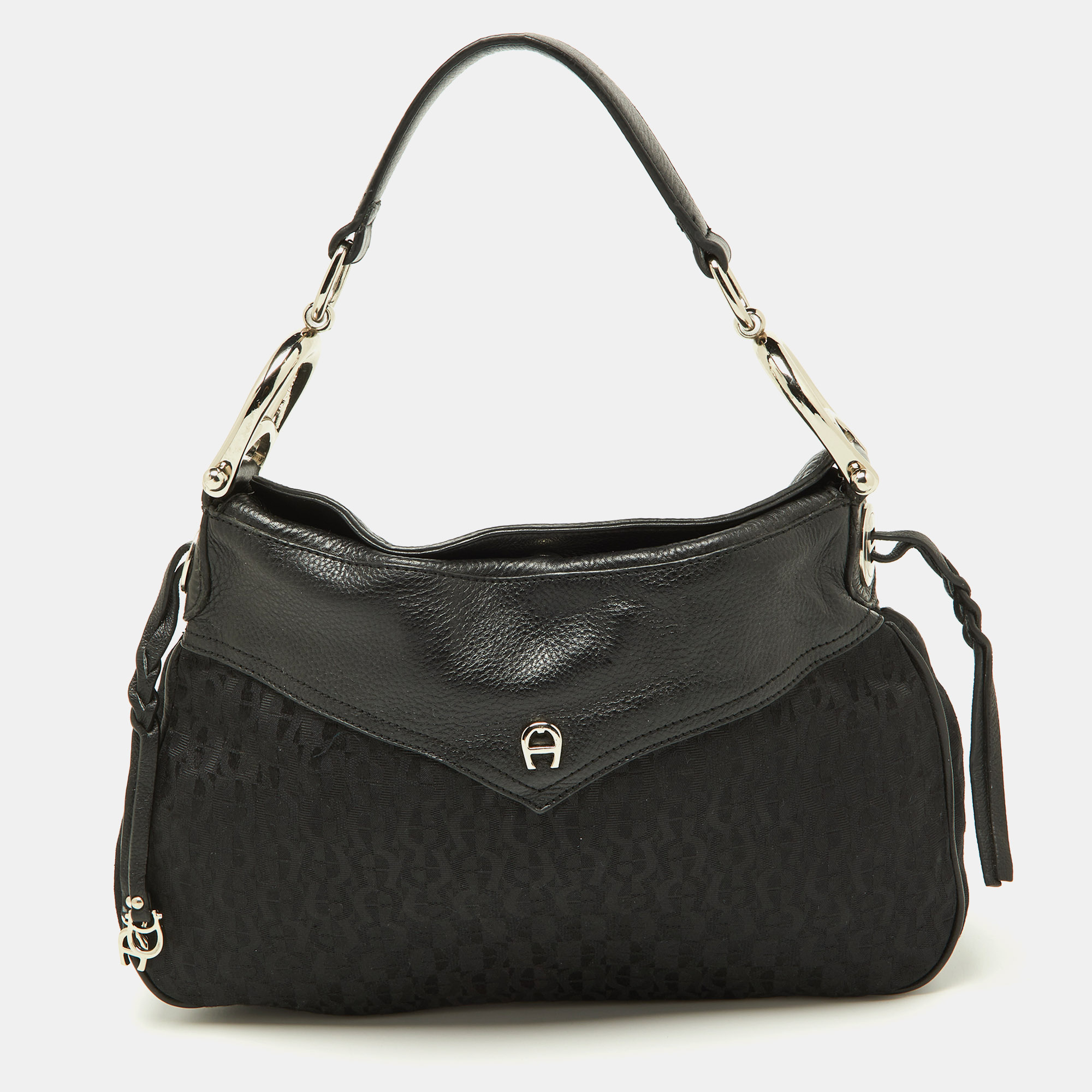 Aigner Black Signature Canvas and Leather Hobo, Shoulder Bags - Luxury Closet catalog