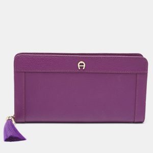 Aigner Purple Leather Cavallina Tassel Continental Wallet, Wallets & Money Clips - Luxury Closet catalog