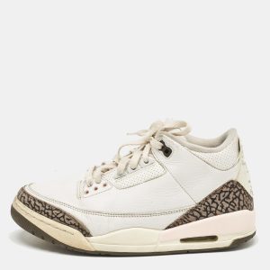 Air Jordan White Leather Jordan 3 Retro Neapolitan Dark Mocha Sneakers Size 41, Athletic Shoes & Sneakers - Luxury Closet catalog