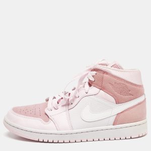 Air Jordans Pink/White Leather and Suede Air Jordan 1 Mid Top Sneakers Size 40.5, Athletic Shoes & Sneakers - Luxury Closet catalog