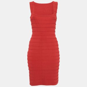 Alaia Red Patterned Jersey Sleeveless Mini Dress L, Dresses - Luxury Closet catalog