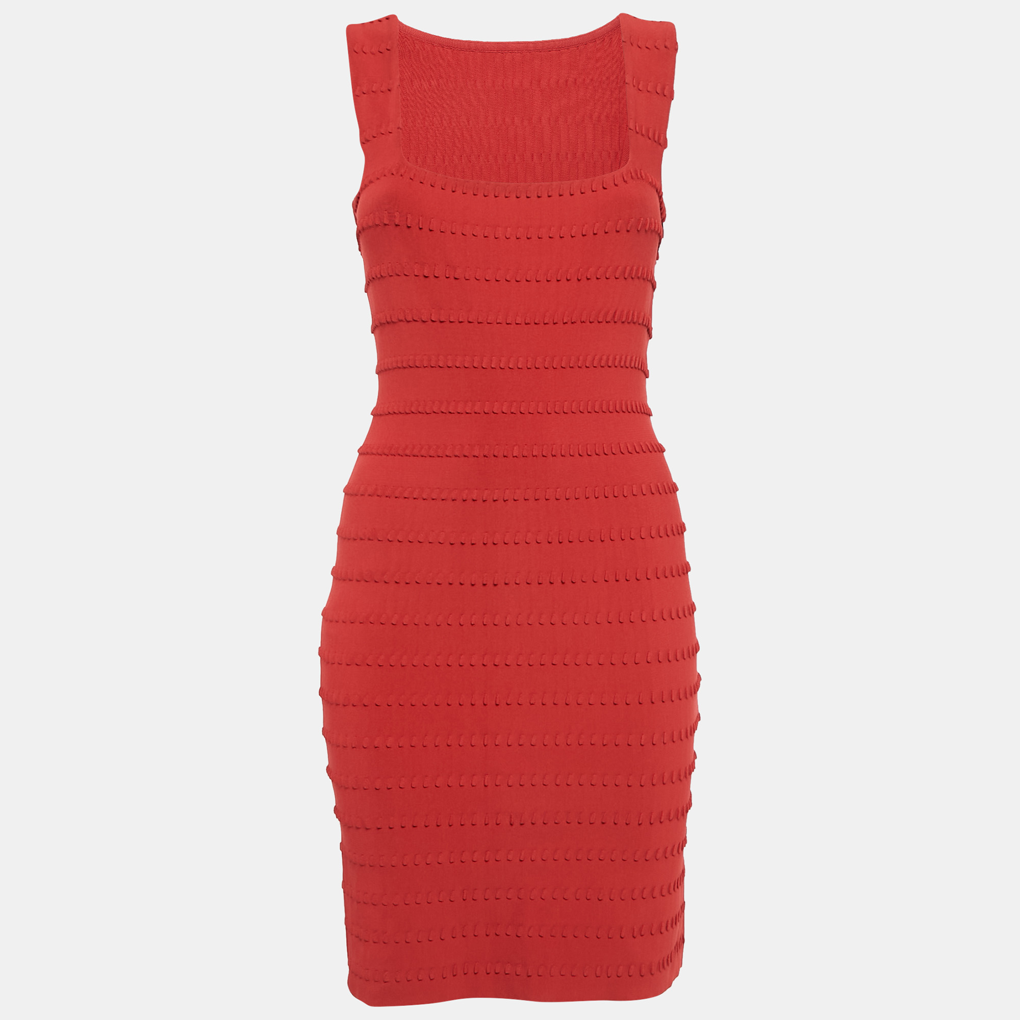 Alaia Red Patterned Jersey Sleeveless Mini Dress L, Dresses - Luxury Closet catalog