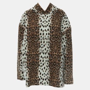 Alaia Brown Printed Leopard Hoodie XS, Sweaters & Cardigans - Luxury Closet catalog