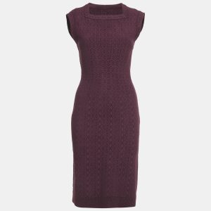 Alaia Burgundy Jacquard Knit Sleeveless L, Dresses - Luxury Closet catalog