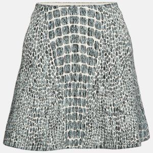 Alaia Grey Croc-Pattern Textured Knit Mini Skirt S, Skirts - Luxury Closet catalog