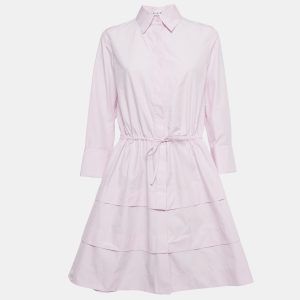 Alaia Pink Cotton Cut-Out Button Front Tiered Short Dress S, Dresses - Luxury Closet catalog