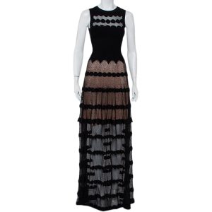 Alaia Black Perforated Knit Sleeveless Maxi Dress S, Dresses - Luxury Closet catalog