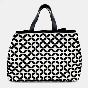 Alaia Black White Fabric Knit Tote Bag, Tote Handbags - Luxury Closet catalog