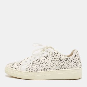 Alaia White Laser Cut Leather Low Top Sneakers Size 37, Athletic Shoes & Sneakers - Luxury Closet catalog