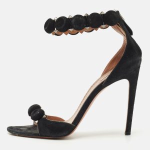 Alaia Black Suede Bombe Ankle Strap Sandals Size 39, Sandals - Luxury Closet catalog
