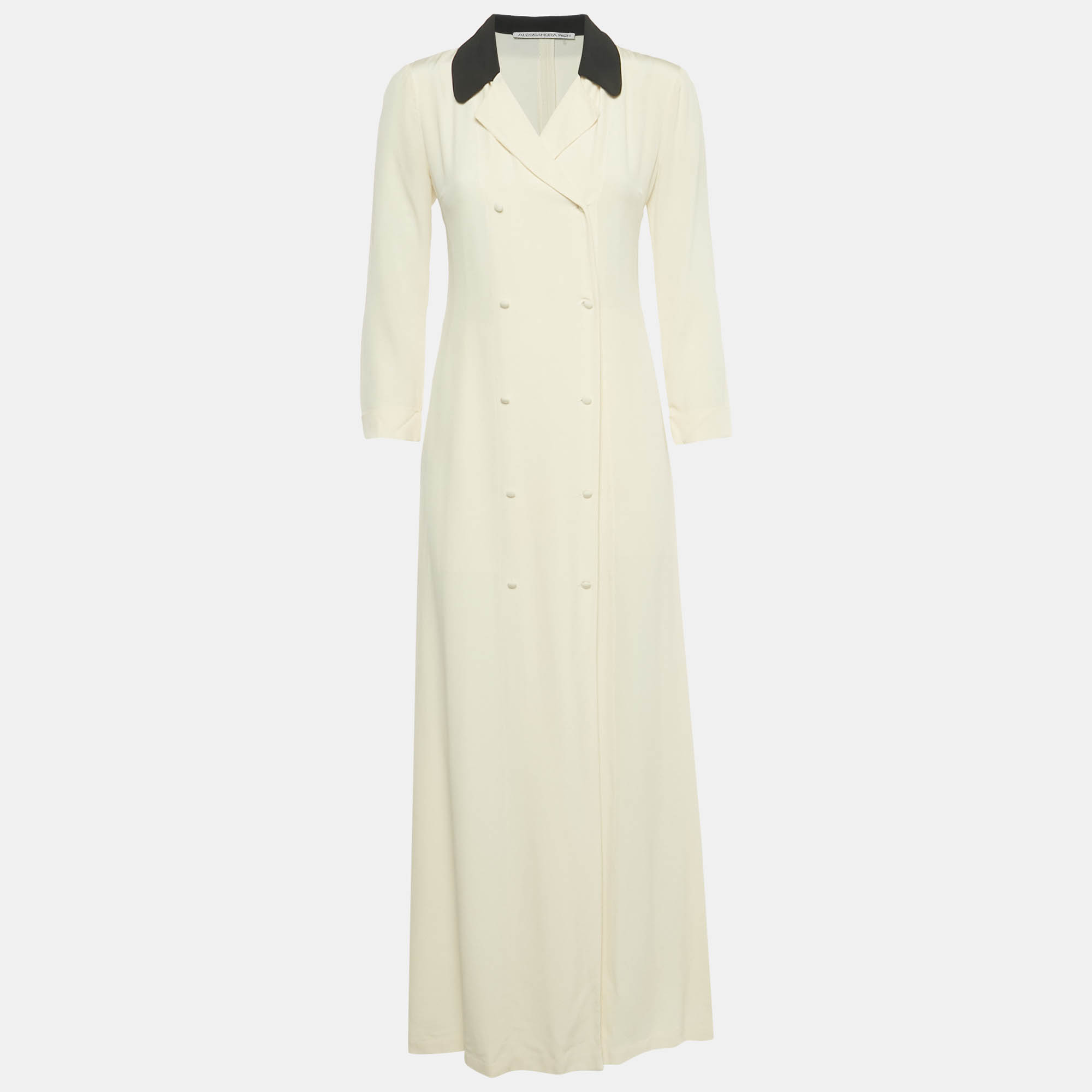 Alessandra Rich Cream Silk Double Breasted Maxi Dress M, Dresses - Luxury Closet catalog