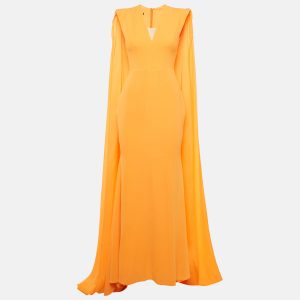 Alex Perry Orange Crepe Cape Sleeve Gown M, Dresses - Luxury Closet catalog