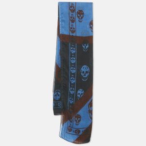 Alexander McQueen Blue Skull Print Modal Blend Scarf, Scarves & Shawls - Luxury Closet catalog