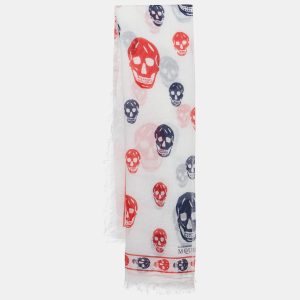 Alexander McQueen White Skull Print Modal and Silk Scarf, Scarves & Shawls - Luxury Closet catalog