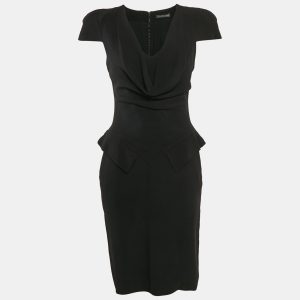 Alexandre Mcqueen Black Crepe Cowl Neck Detail Knee-Length Dress M, Dresses - Luxury Closet catalog