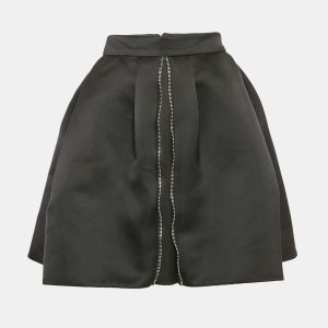 Alexander McQueen Black Satin Pleated Mini Skirt S, Skirts - Luxury Closet catalog