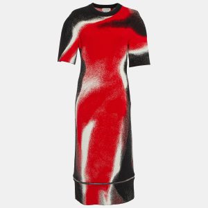 Alexander McQueen Red Mushroom Spores Jacquard Knit Midi Dress M, Dresses - Luxury Closet catalog