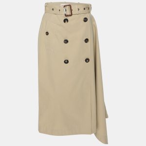 Alexander McQueen Beige Cotton Asymmetric Trench Belted Skirt M, Skirts - Luxury Closet catalog