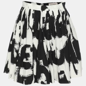 Alexander McQueen Black/White Abstract Print Cotton Pleated Skirt S, Skirts - Luxury Closet catalog