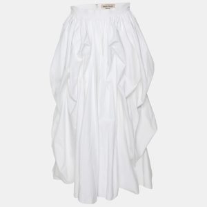 Alexander McQueen White Cotton Midi Skirt S, Skirts - Luxury Closet catalog