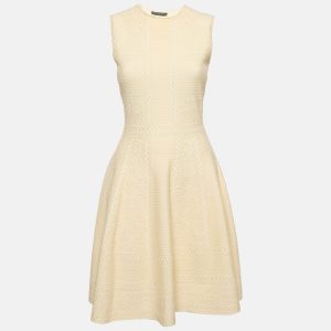 Alexander McQueen Cream Textured Knit Flared Mini Dress S, Dresses - Luxury Closet catalog