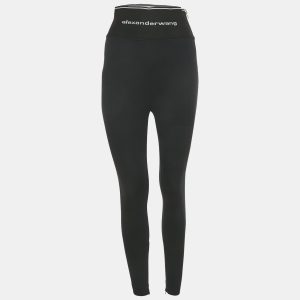 Alexander Wang Black Knit Logo Waist Detail Pants S, Clothing - Luxury Closet catalog