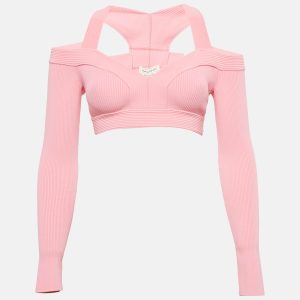 Alexander McQueen Pink Rib Knit Crop Top XS, Shirts & Tops - Luxury Closet catalog