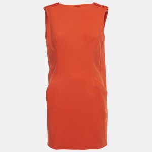 Alexander McQueen Orange Wool Crepe Back Open Shift Dress S, Dresses - Luxury Closet catalog