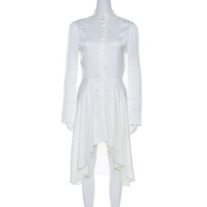 Alexander McQueen Cream Leaf Jacquard Asymmetric Hem Shirt Dress S, Dresses - Luxury Closet catalog