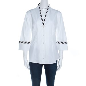 Alexander McQueen White Cotton Striped Piping Detailed Shirt M, Shirts & Tops - Luxury Closet catalog