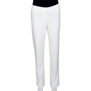 Alexander McQueen Cream Crepe Straight Leg Trousers M, Clothing - Luxury Closet catalog