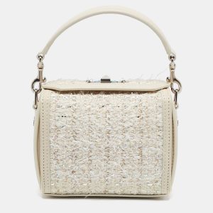 Alexander McQueen White Leather and Tweed Box 19 Shoulder Bag, Shoulder Bags - Luxury Closet catalog