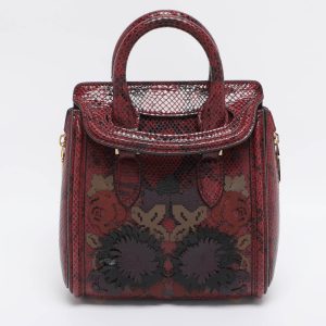 Alexander McQueen Red/Black Snakeskin Patchwork Mini Heroine Bag, Satchels - Luxury Closet catalog
