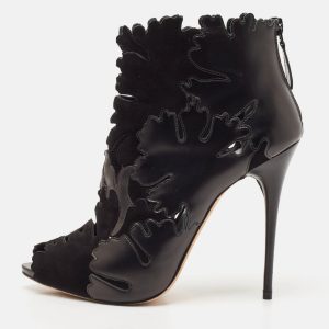 Alexander McQueen Black Leather and Suede Ankle Length Boots Size 38, Boots - Luxury Closet catalog