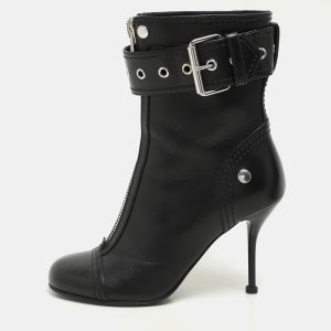 Alexander McQueen Black Leather Ankle Length Boots Size 36, Boots - Luxury Closet catalog