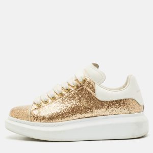 Alexander McQueen White/Gold PVC and Leather Oversized Sneakers Size 37.5, Athletic Shoes & Sneakers - Luxury Closet catalog