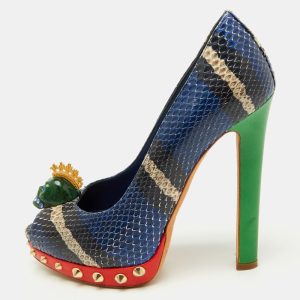 Alexander McQueen Multicolor Python Crystal Skull Peep Toe Pumps Size 36, Pumps - Luxury Closet catalog
