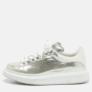 Alexander McQueen Silver Leather Oversized Lace Up Sneakers Size 40, Athletic Shoes & Sneakers - Luxury Closet catalog