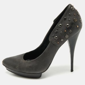 Alexander McQueen Black Leather Studded Platform Pumps Size 40, Pumps - Luxury Closet catalog
