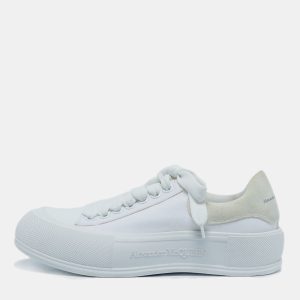 Alexander McQueen White Canvas and Suede Deck Plimsoll Lace Up Sneakers Size 38, Athletic Shoes & Sneakers - Luxury Closet catalog