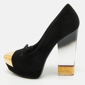 Alexander McQueen Black Suede Plexi Heel Platform Pumps Size 40, Pumps - Luxury Closet catalog