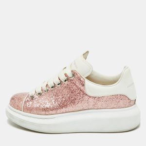 Alexander McQueen Pink/White PVC And Glitter Oversized Lace Up Sneakers Size 36.5, Athletic Shoes & Sneakers - Luxury Closet catalog