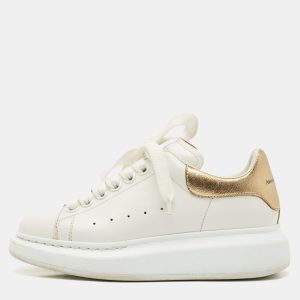 Alexander McQueen White/Gold Leather Oversized Sneakers Size 35.5, Athletic Shoes & Sneakers - Luxury Closet catalog