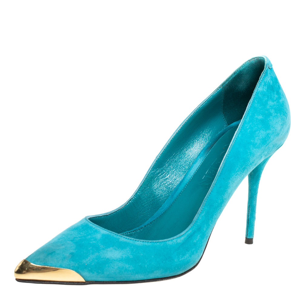 Alexander McQueen Blue Sued Pointed Toe Pumps Size 39.5, Pumps - Luxury Closet catalog