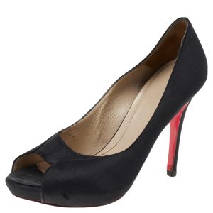Alexander McQueen Black Satin Peep Toe Pumps Size 36, Pumps - Luxury Closet catalog