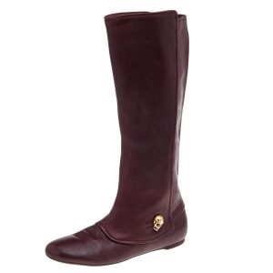 Alexander McQueen Brown Leather Knee Length Boots Size 40, Boots - Luxury Closet catalog