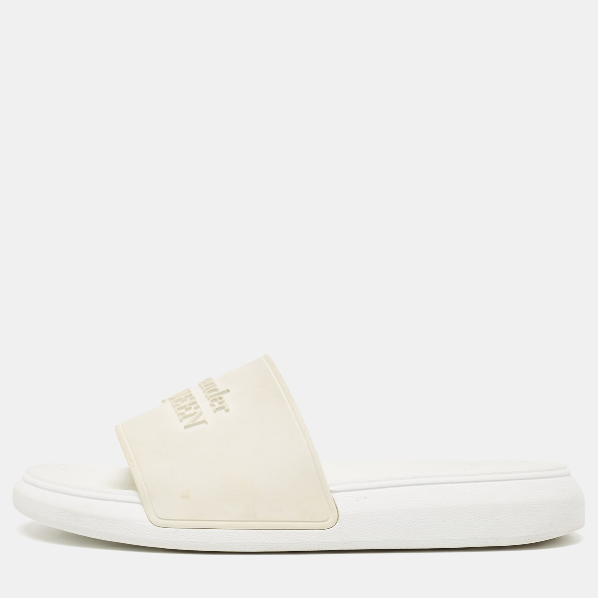 Alexander McQueen White Rubber Flat Slides Size 36, Flats - Luxury Closet catalog